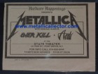 Metallica newspaper ad for small Port Jervis, NY show in January 1984 Metallica newspaper ad for small Port Jervis, NY show in January 1984