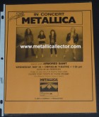 Metallica flier May 26, 1986 at Orpheum Theater in Minneapolis, MN Metallica flier May 26, 1986 at Orpheum Theater in Minneapolis, MN