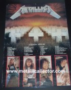 1986 signed Master of Puppets Tour poster